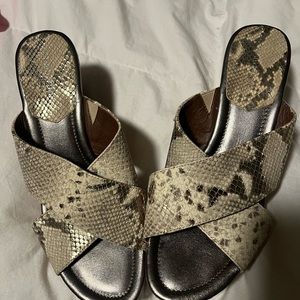 Wedge snake skin shoes. Excellent condition